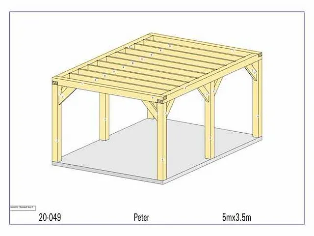 Eiken terrasoverkapping 5x3,5m - afbeelding 15 van  19