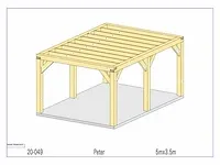 Eiken terrasoverkapping 5x3,5m - afbeelding 15 van  19