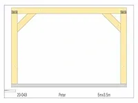 Eiken terrasoverkapping 5x3,5m - afbeelding 16 van  19