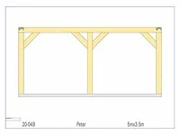 Eiken terrasoverkapping 5x3,5m - afbeelding 18 van  19
