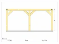 Eiken terrasoverkapping 5x3,5m - afbeelding 19 van  19