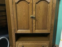 Eiken tv-kast hoekvorm met 1 lade