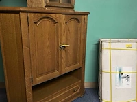 Eiken tv-kast hoekvorm met 1 lade - afbeelding 2 van  4