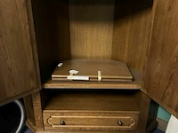 Eiken tv-kast hoekvorm met 1 lade - afbeelding 3 van  4