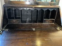 Eiken vitrinekast met secretaire - afbeelding 4 van  4