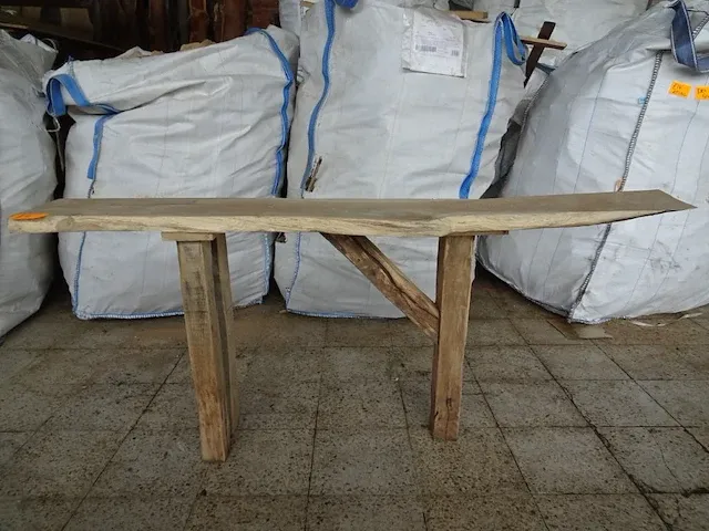 Eiken zitbank/bijzettafel - afbeelding 1 van  4
