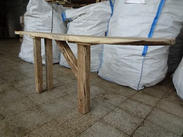 Eiken zitbank/bijzettafel - afbeelding 4 van  4