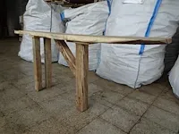 Eiken zitbank/bijzettafel - afbeelding 4 van  4
