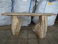Eiken zitbank/bijzettafel - afbeelding 1 van  4