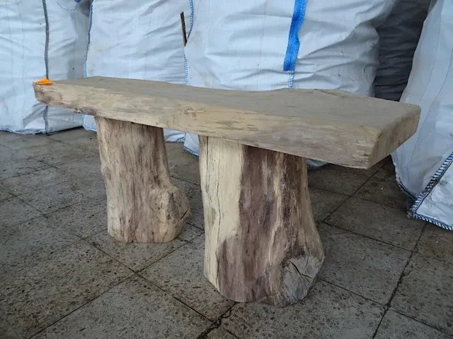 Eiken zitbank/bijzettafel - afbeelding 4 van  4