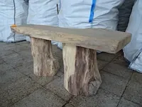 Eiken zitbank/bijzettafel - afbeelding 4 van  4