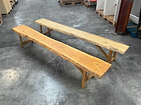 Eikenhouten boomstambank (2x)