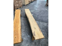 Eikenhouten boomstambank (2x) - afbeelding 2 van  5