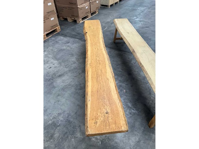 Eikenhouten boomstambank (2x) - afbeelding 3 van  5