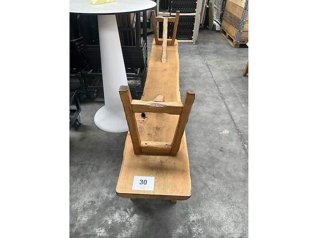 Eikenhouten boomstambank (2x) - afbeelding 5 van  5