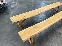 Eikenhouten boomstambank (2x) - afbeelding 2 van  5