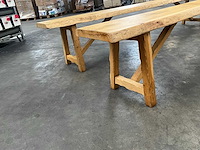 Eikenhouten boomstambank (2x) - afbeelding 4 van  5