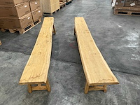 Eikenhouten boomstambank (2x) - afbeelding 2 van  5