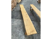 Eikenhouten boomstambank (2x) - afbeelding 3 van  5