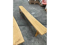 Eikenhouten boomstambank (2x) - afbeelding 4 van  5