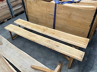 Eikenhouten boomstambank (2x) - afbeelding 1 van  3