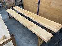 Eikenhouten boomstambank (2x) - afbeelding 2 van  3
