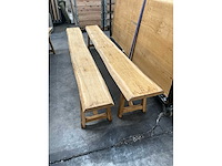 Eikenhouten boomstambank (2x) - afbeelding 3 van  3