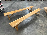 Eikenhouten boomstambank (2x) - afbeelding 1 van  5