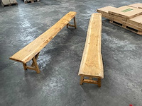 Eikenhouten boomstambank (2x) - afbeelding 2 van  5