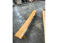 Eikenhouten boomstambank (2x) - afbeelding 4 van  5