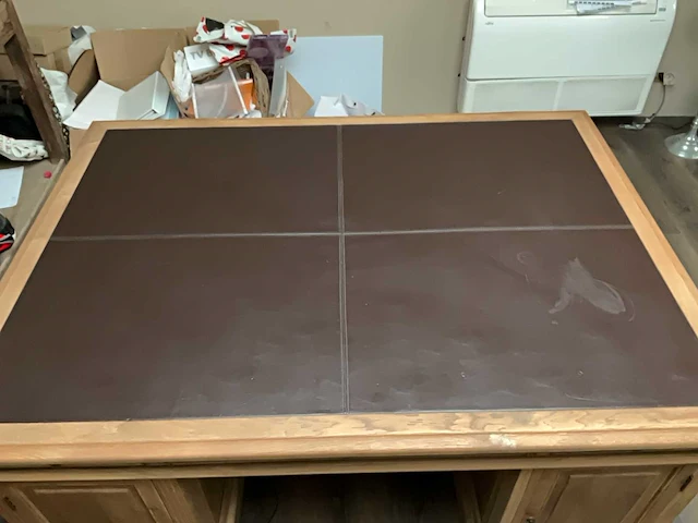 Eikenhouten bureau. - afbeelding 3 van  5