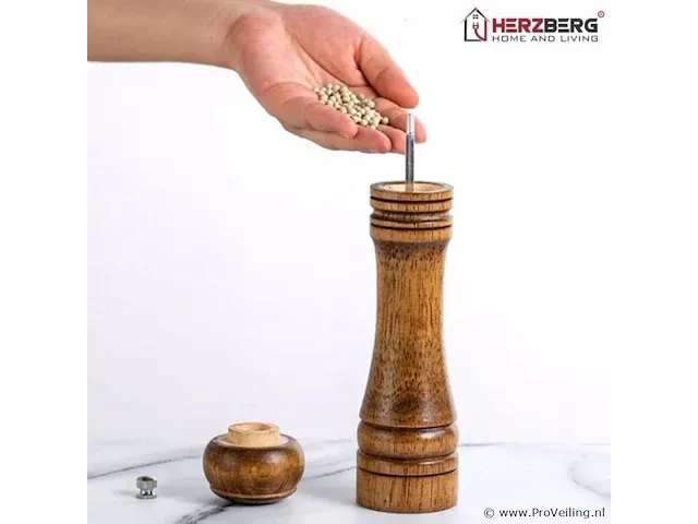 Eikenhouten pepermolen 28cm hg-8110 - afbeelding 3 van  5