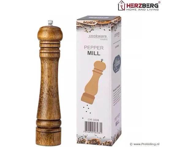 Eikenhouten pepermolen 28cm hg-8110 - afbeelding 5 van  5