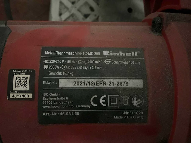 Einhell tc-mc 355 afkortcirkelzaagmachine - afbeelding 5 van  5