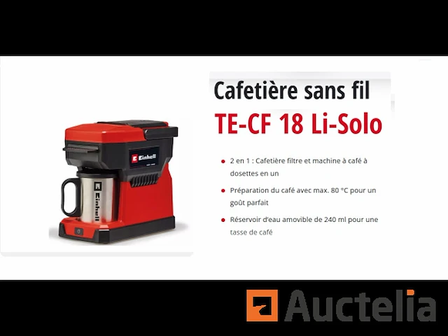 Einhell te-cf 18 li-solo draadloos koffiezetapparaat - afbeelding 1 van  2