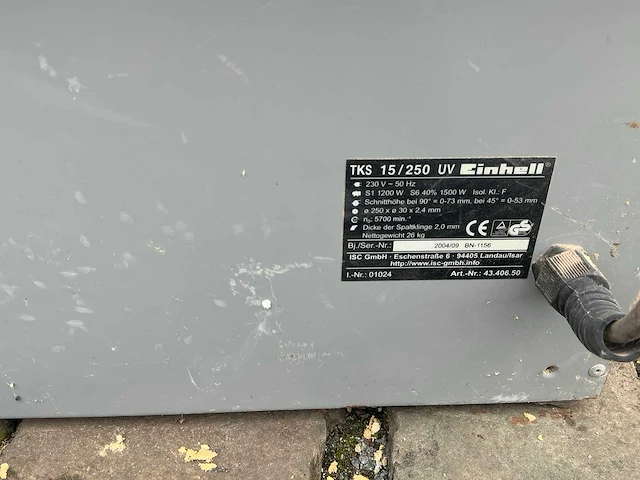 Einhell tks 15 / 250 uv tafelcirkelzaagmachine - afbeelding 2 van  6