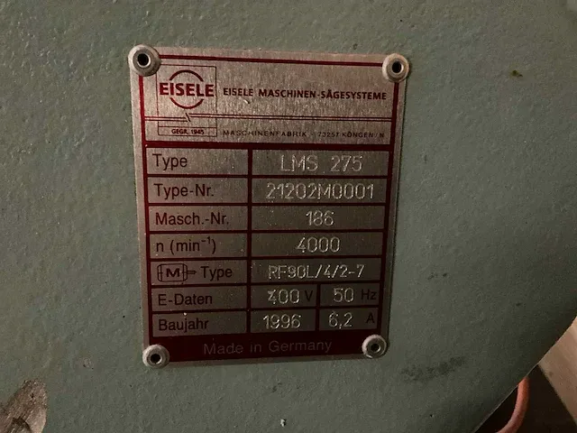 Eisele lms 275 afkortcirkelzaagmachine - afbeelding 5 van  6