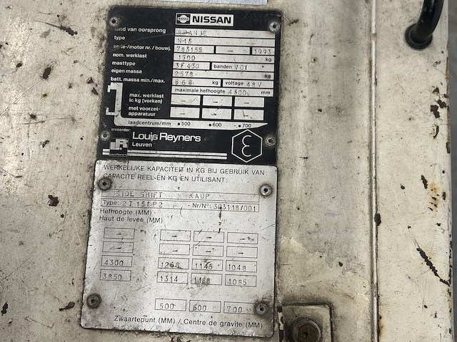 Electrische heftruck nissan 15 - afbeelding 8 van  12