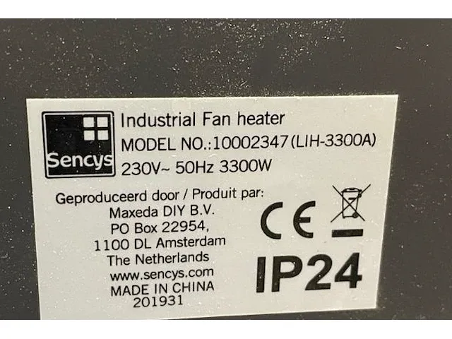 Electrische verwarmer sencys - afbeelding 2 van  2