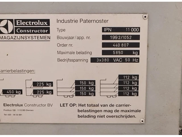 Electrolux constructor ipn 11000 paternoster - afbeelding 7 van  7