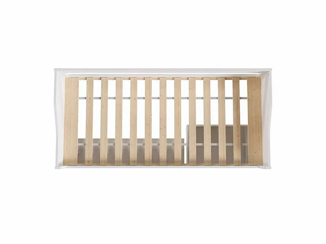 Elegant houten bed met lattenbodem en opbergruimte - wit - 90x200cm - afbeelding 6 van  7
