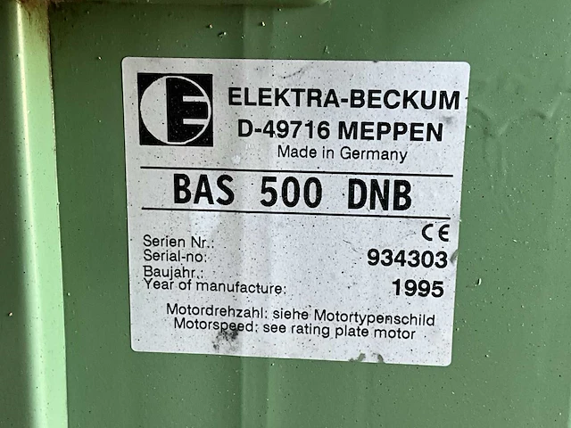Elektra-beckum bas 500 dnb lintzaagmachine - afbeelding 9 van  9