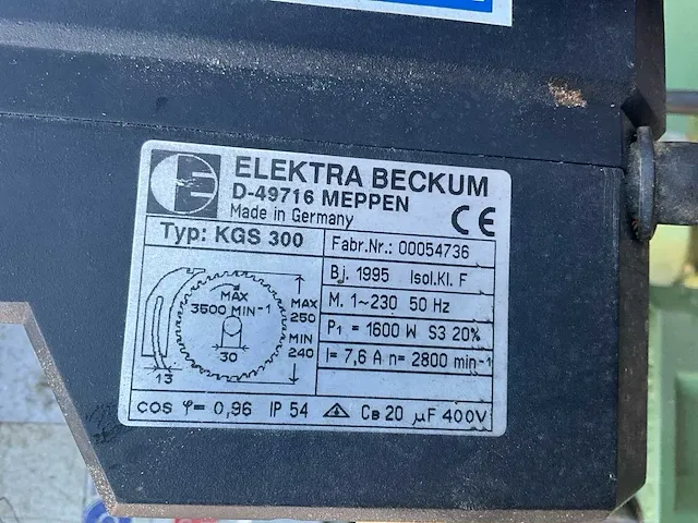 Elektra beckum kgs 300 afkortcirkelzaagmachine - afbeelding 4 van  5
