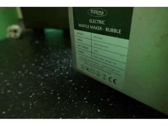 Elektrisch bakijzer waffle maker bublle maxima - afbeelding 4 van  4