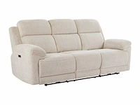 Elektrische 3-zits relaxbank met beige heide stoffen plank - afbeelding 4 van  9