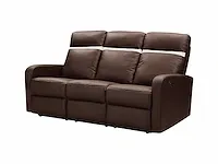 Elektrische 3-zits relaxfauteuil lederen bank - chocolate - afbeelding 1 van  5