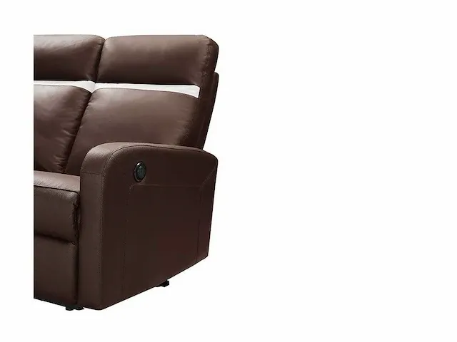 Elektrische 3-zits relaxfauteuil lederen bank - chocolate - afbeelding 2 van  5