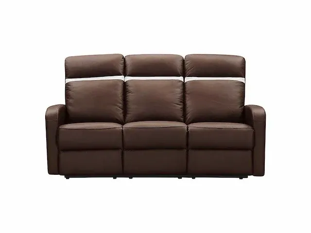 Elektrische 3-zits relaxfauteuil lederen bank - chocolate - afbeelding 4 van  5
