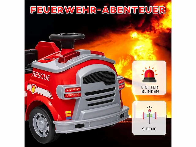 Elektrische auto voor kinderen 1 6v auto voor kinderen met muziek, claxon, elektrisch voertuig met koplampen, zachte start, 3 km / u, voor kinderen van 3 tot 5 jaar - afbeelding 4 van  9