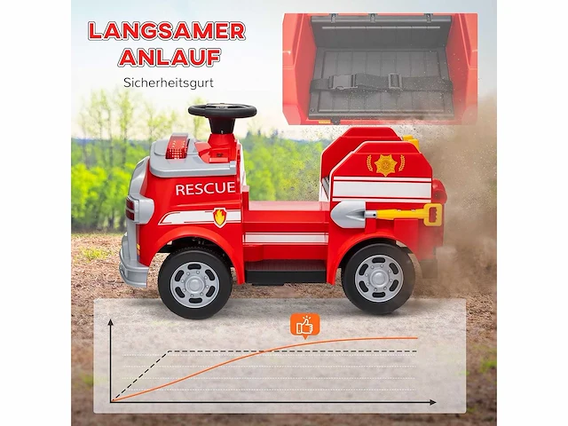 Elektrische auto voor kinderen 1 6v auto voor kinderen met muziek, claxon, elektrisch voertuig met koplampen, zachte start, 3 km / u, voor kinderen van 3 tot 5 jaar - afbeelding 6 van  9